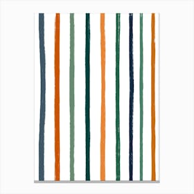 Stripes Orange Green And Blue Canvas Print