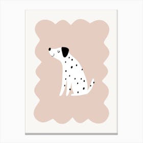 Scallop Edge Spotty Dog Canvas Print
