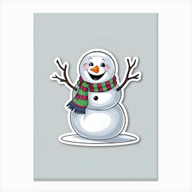 Snowman Sticker Canvas Print