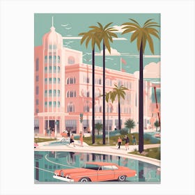 Los Angeles Usa Travel Illustration 4 Canvas Print