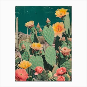 Kitsch Cactus Collage 4 Canvas Print