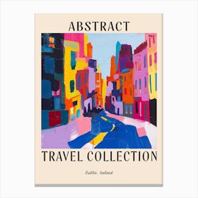 Abstract Travel Collection Poster Dublin Ireland 1 Canvas Print
