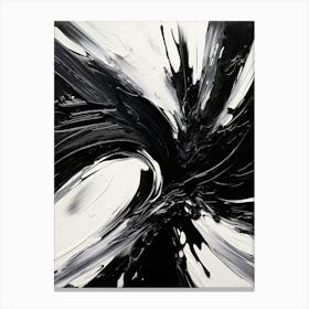 Energy Abstract Black And White 4 Canvas Print