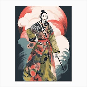 Female Samurai Onna Musha Illustration 12 Canvas Print