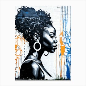 Graffiti Mural Of Beautiful Black Woman 207 Canvas Print