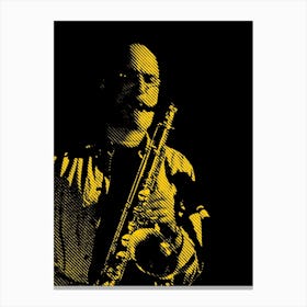 Michael Brecker American Jazz Saxophonist Line Illustration v3 Canvas Print