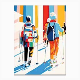 Gstaad   Switzerland, Ski Resort Illustration 2 Canvas Print