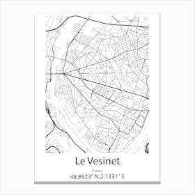 Le Vesinet,France Minimalist Map Canvas Print