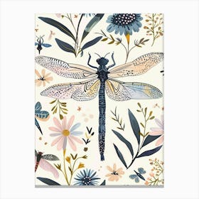 Colourful Insect Illustration Dragonfly 11 Canvas Print