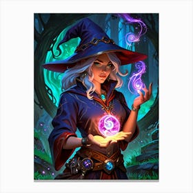 Witch In The Forest Canvas Print