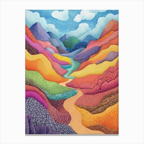 Colourful Mountain Illustration Poster Art Print 13 Canvas Print