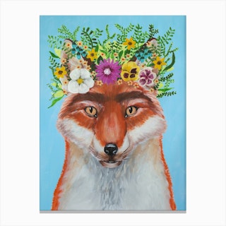 Frida Kahlo Fox Canvas Print