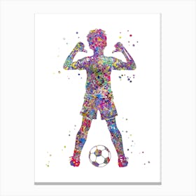 Little Boy Soccer Player 2 Canvas Print