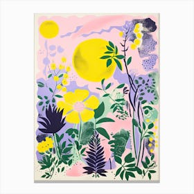 Abstract Botanical Risograph Style 10 Canvas Print