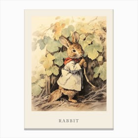 Beatrix Potter Inspired  Animal Watercolour Rabbit 1 Canvas Print