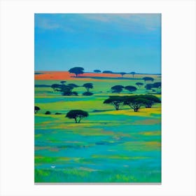 Serengeti National Park Tanzania Blue Oil Painting 1  Canvas Print