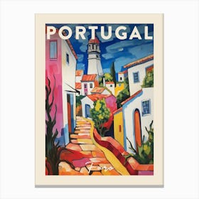 Faro Portugal 1 Fauvist Painting  Travel Poster Canvas Print