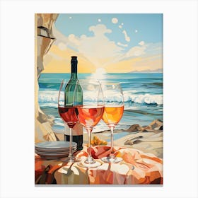 Wine On The Beach 1 Canvas Print