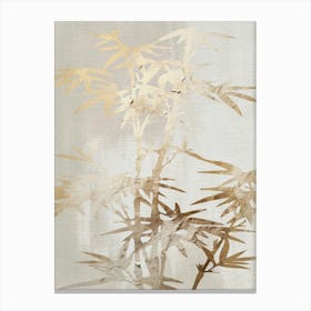 Beige and Gold Bamboo Artwork Canvas Print