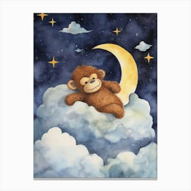 Baby Orangutan 4 Sleeping In The Clouds Canvas Print