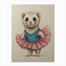 Ferret In A Tutu 2 Canvas Print