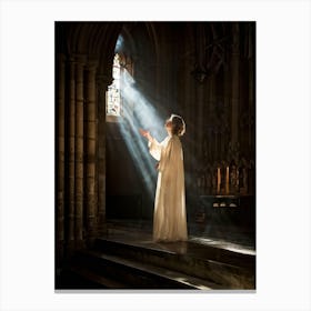 A Digital Painting Capturing The Moment Of Resurrection A Sheer Clad Figure Imbued With Spiritualit (5) Canvas Print