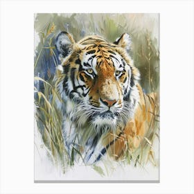 Bengal Tiger Pastel Watercolour 3 Canvas Print