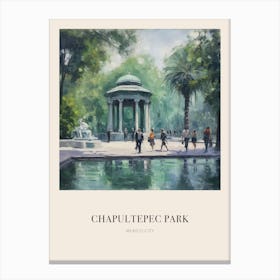 Chapultepec Park Mexico City 2 Vintage Cezanne Inspired Poster Canvas Print