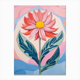 Gaillardia 2 Hilma Af Klint Inspired Pastel Flower Painting Canvas Print
