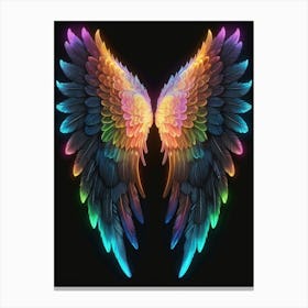 Neon Angel Wings 29 Canvas Print