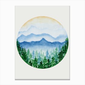 Watercolor Of Mountains 6 Canvas Print