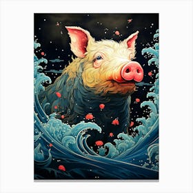 Pig In The Sea 1 Canvas Print