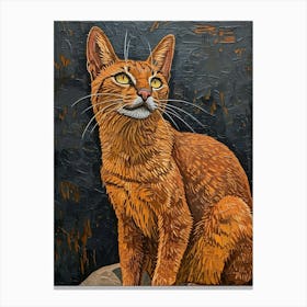 Somali Cat Relief Illustration 4 Canvas Print