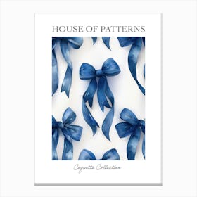 Blue Lace Bows 1 Pattern Poster Canvas Print