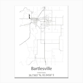 Bartlesville,United States Minimalist Map 1 Toile