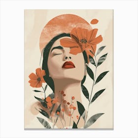 Woman With Flowers 1 Canvas Print