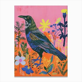 Spring Birds Raven 1 Canvas Print