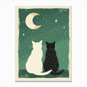 Cats In The Moonlight Canvas Print