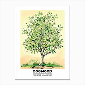 Dogwood Tree Storybook Illustration 1 Poster Canvas Print