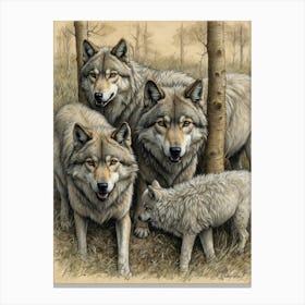 Wolf Family Canvas Print