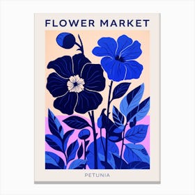 Blue Flower Market Poster Petunia 1 Canvas Print