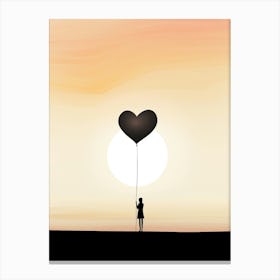 Child With Heart Balloon Canvas Print