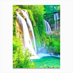 Skradinski Buk Waterfall, Croatia Majestic, Beautiful & Classic (2) Canvas Print