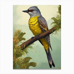 Bird Perched On A Branch Canvas Print