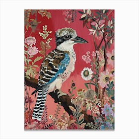 Floral Animal Painting Kookaburra 3 Canvas Print
