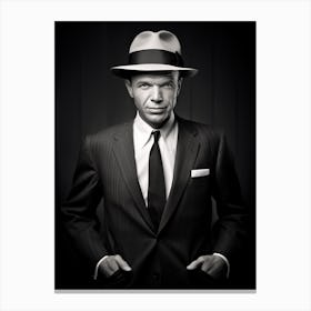 Black And White Photograph Of Frank Sinatra Canvas Print