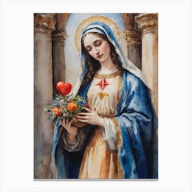 Immaculate Heart Of Mary Canvas Print
