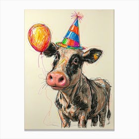 Birthday Cow 5 Canvas Print