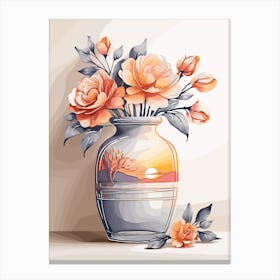 Flowers In Vase art print Canvas Print