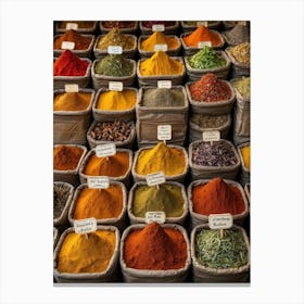 Spices In A Market Photo Canvas Print